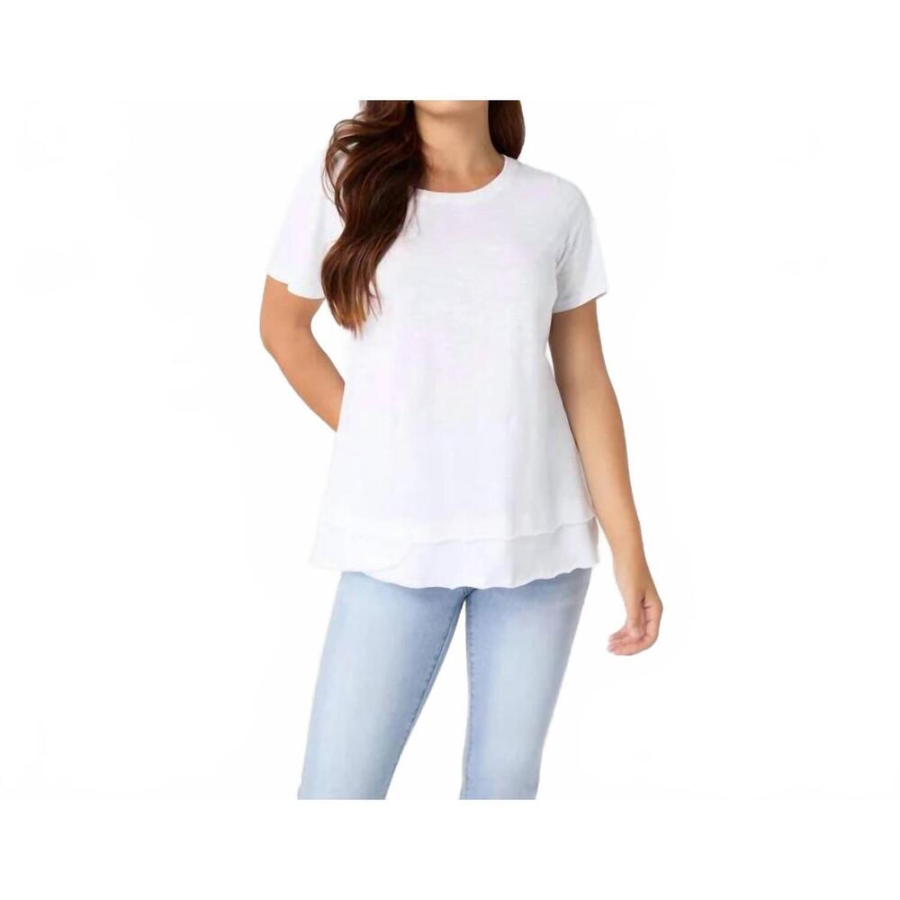 NEW COCO + CARMEN milla short sleeve tier bottom top in white